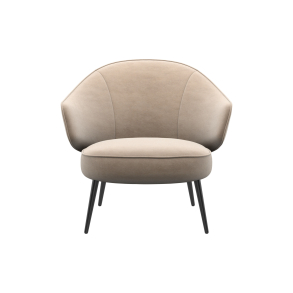 L�nestol - Sandfarvet velour