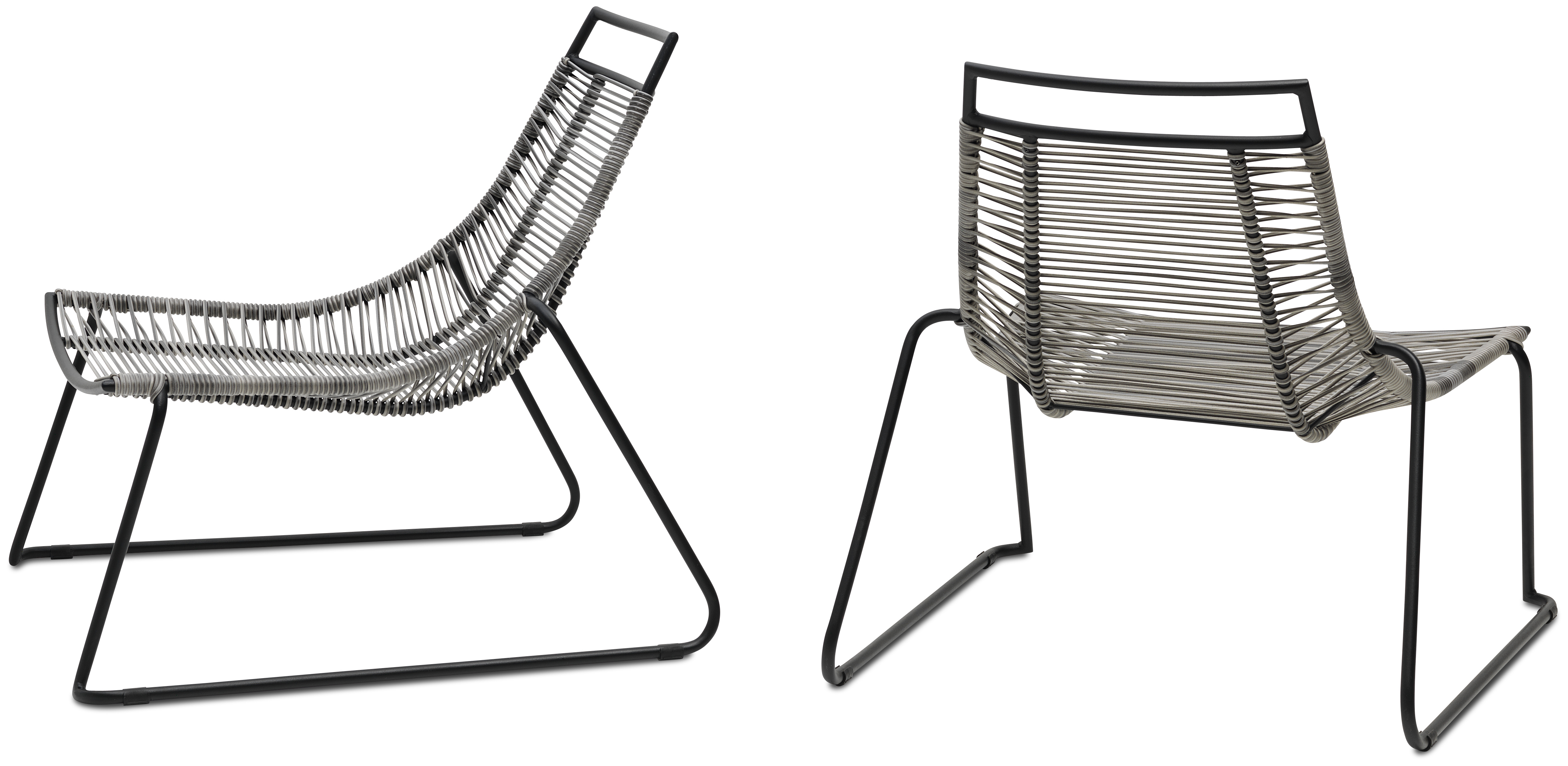 4 stk. Loungestole - gr� - udend�rs