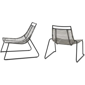 2 stk. Loungestole - Gr� - Udend�rs