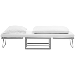 Puf med sovefunktion i gr� velour