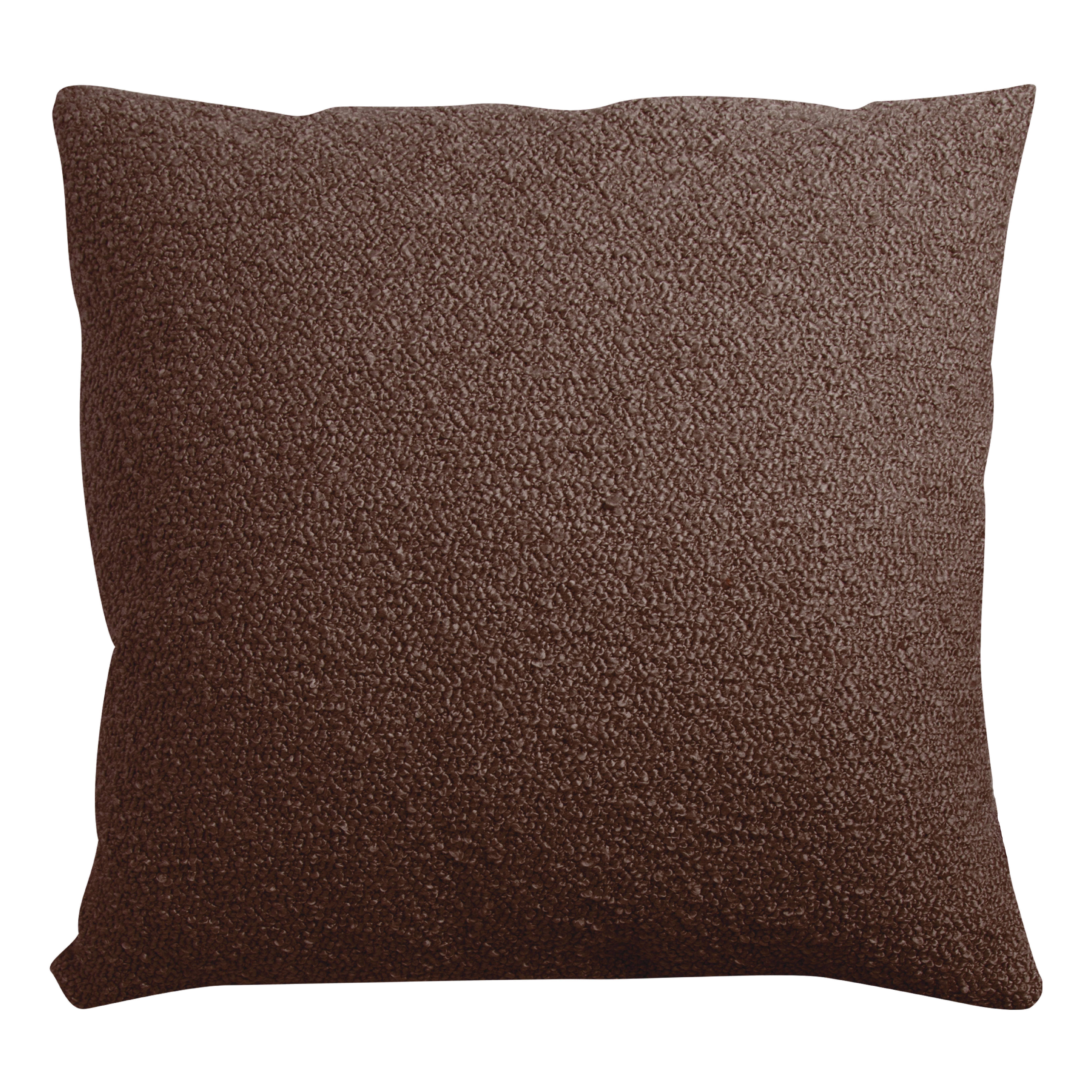 Boucl� pude - M�rk brun stof - 43x43