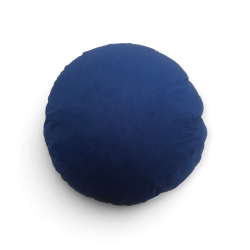 Rund pude - M�rk bl� velour