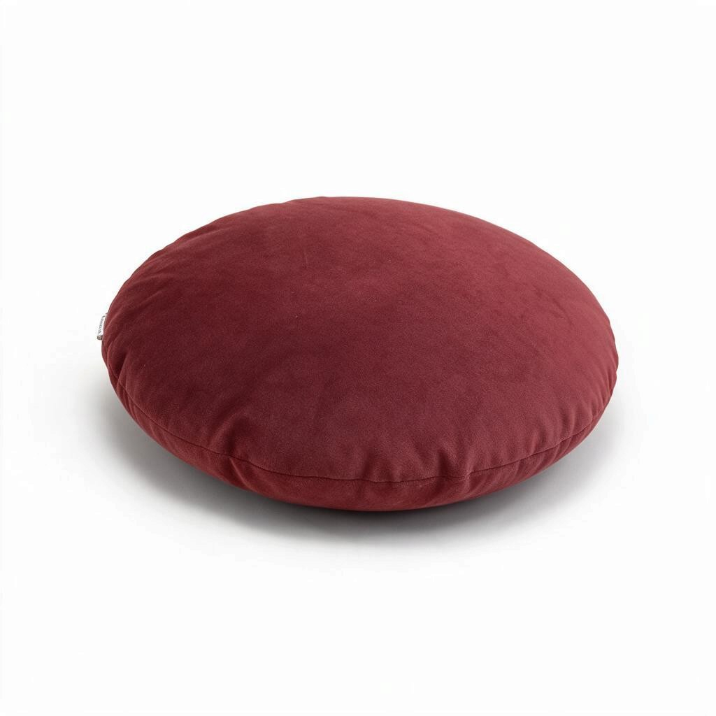 Rund pude - R�d velour