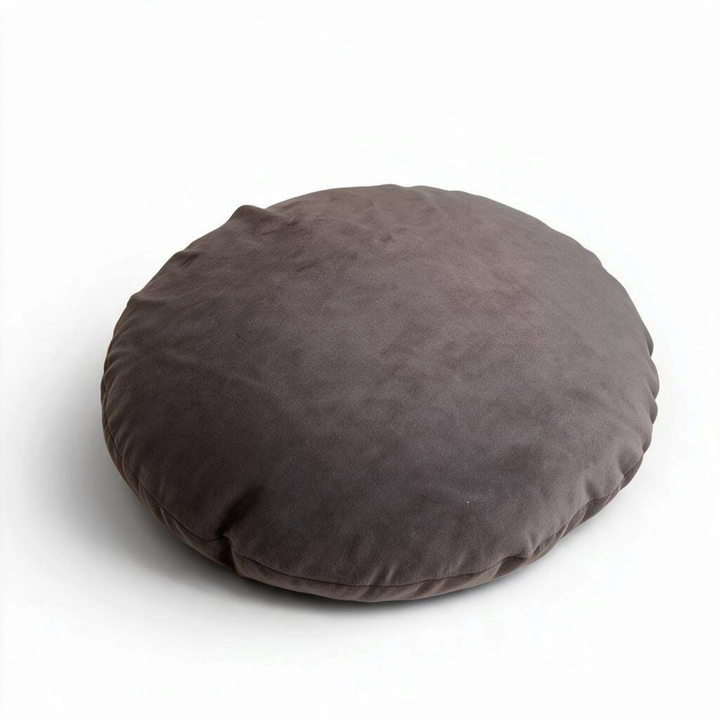 Rund pude - Brun velour
