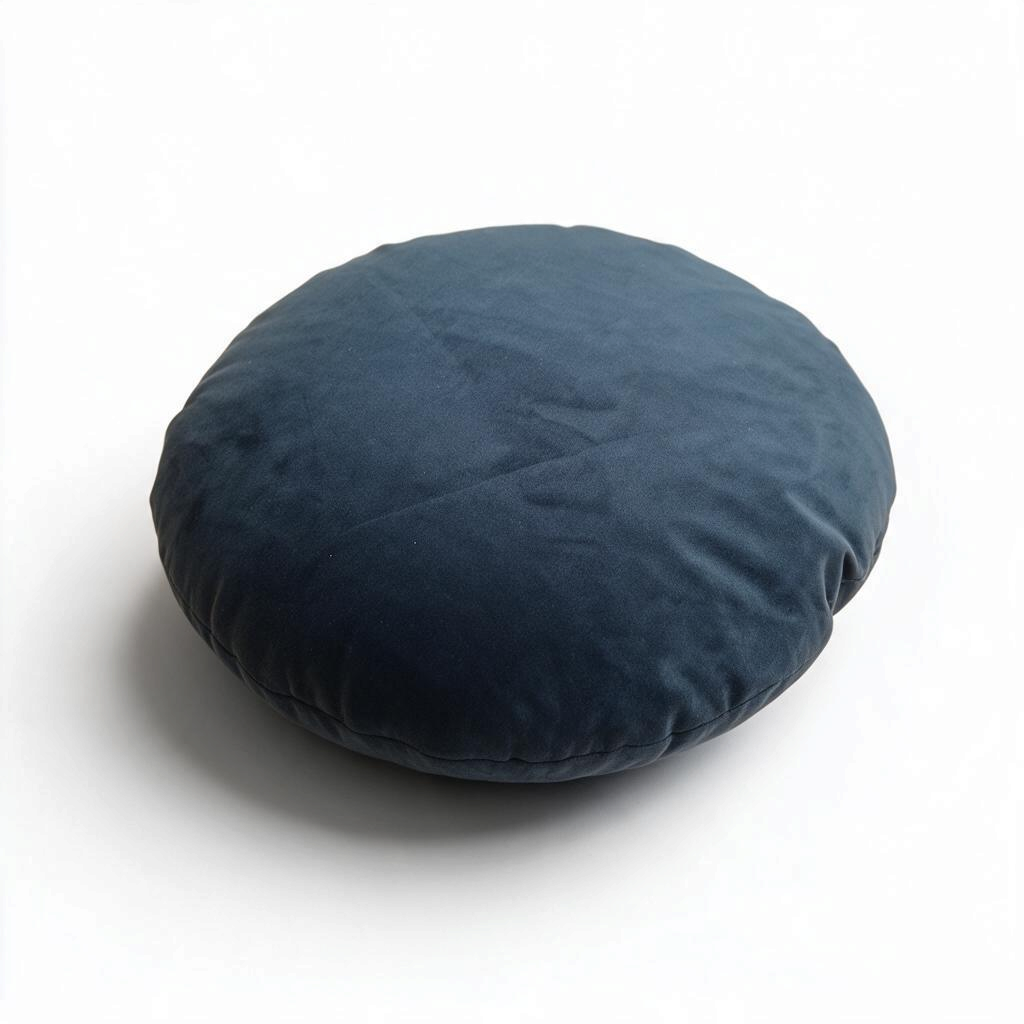Rund pude - St�vet gr�n velour
