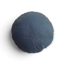 Rund pude - St�vet gr�n velour