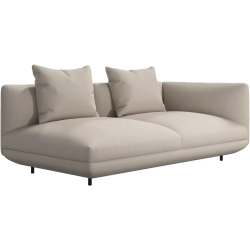 2p. Sofa + puf - Beige stof