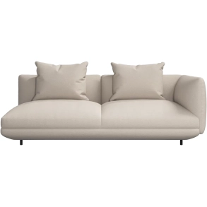 2p. Sofa + puf - Beige stof