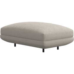 Hjrnesofa + puf - Hvid stof