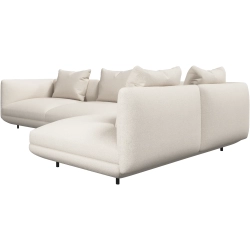 Hj�rnesofa + puf - Hvidt stof