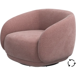 Lnestol med drejefunktion - Rosa velour