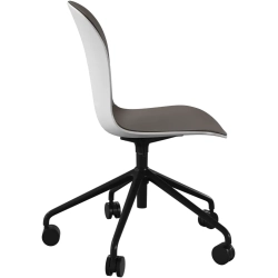 Kontorstol - Hvid / stengr� l�der