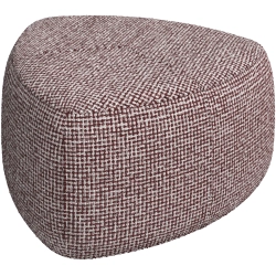 Puf - Rd / Hvid stof