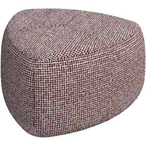 Puf - Rd / Hvid stof