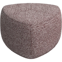 Puf - Rd / Hvid stof