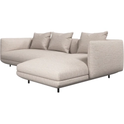 2p. Sofa med chaiselong - Beige stof