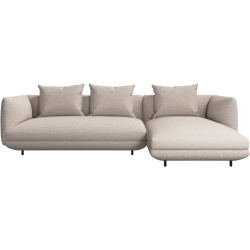 2p. Sofa med chaiselong - Beige stof