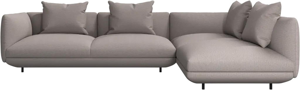 Hj�rnesofa - Sandfarvet stof