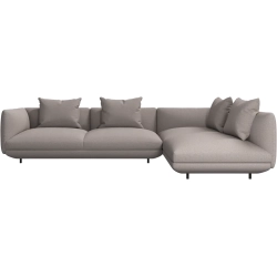 Hj�rnesofa - Sandfarvet stof