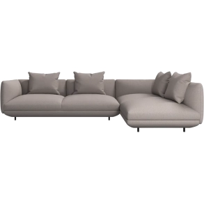 Hj�rnesofa - Sandfarvet stof