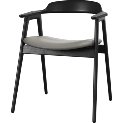 6 stk. Spisestole - Sort eg / gr� l�der