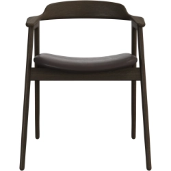 6 stk. Spisestole - M�rk eg / m�rk brun l�der