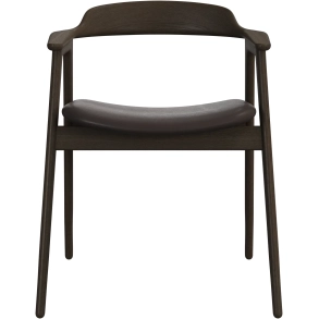 6 stk. Spisestole - M�rk eg / m�rk brun l�der