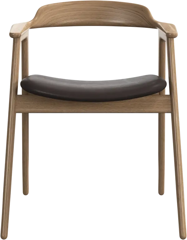 6 stk. Spisestole - Massiv eg / brun l�der