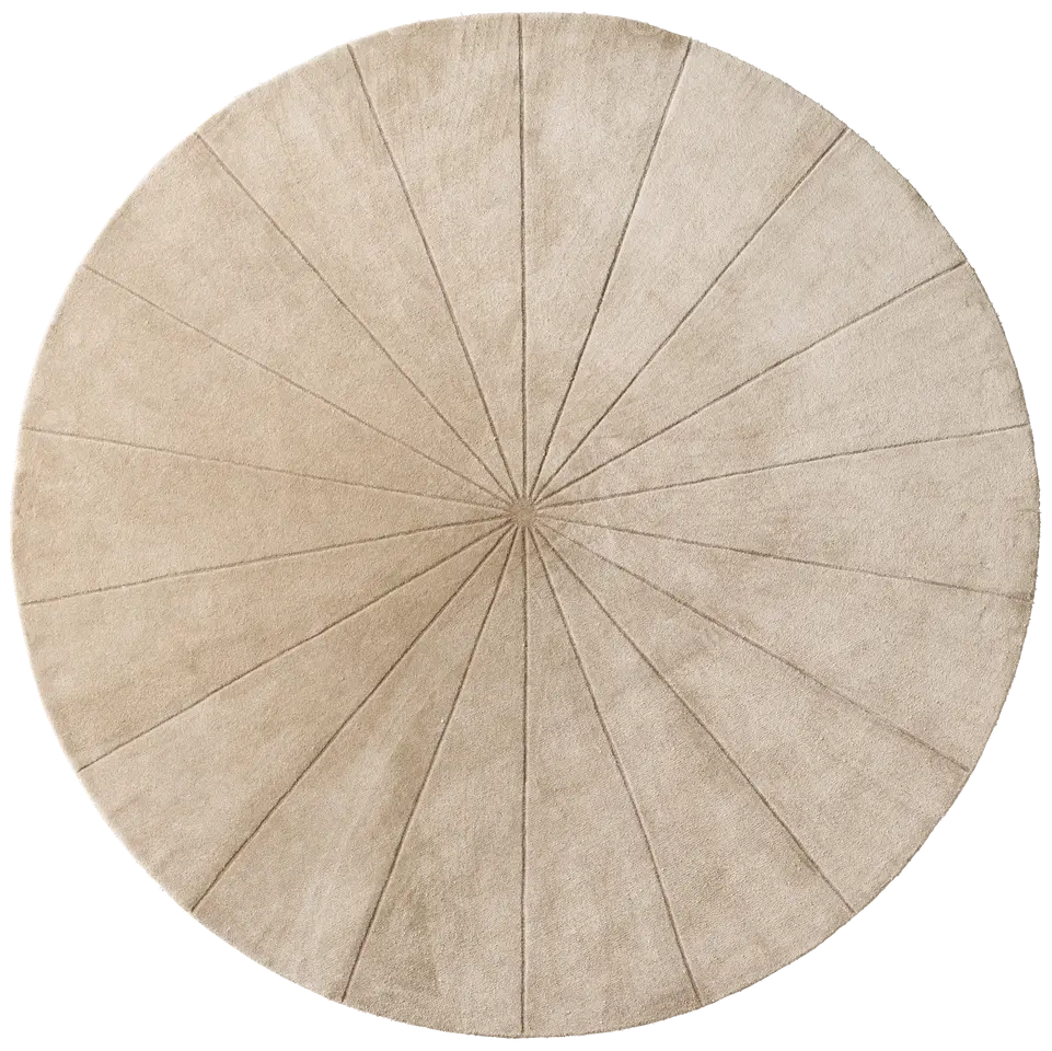 Rund t�ppe - lys gr� / beige
