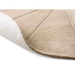 Rund t�ppe - lys gr� / beige