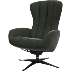 Lnestol + Skammel - Grnt stof