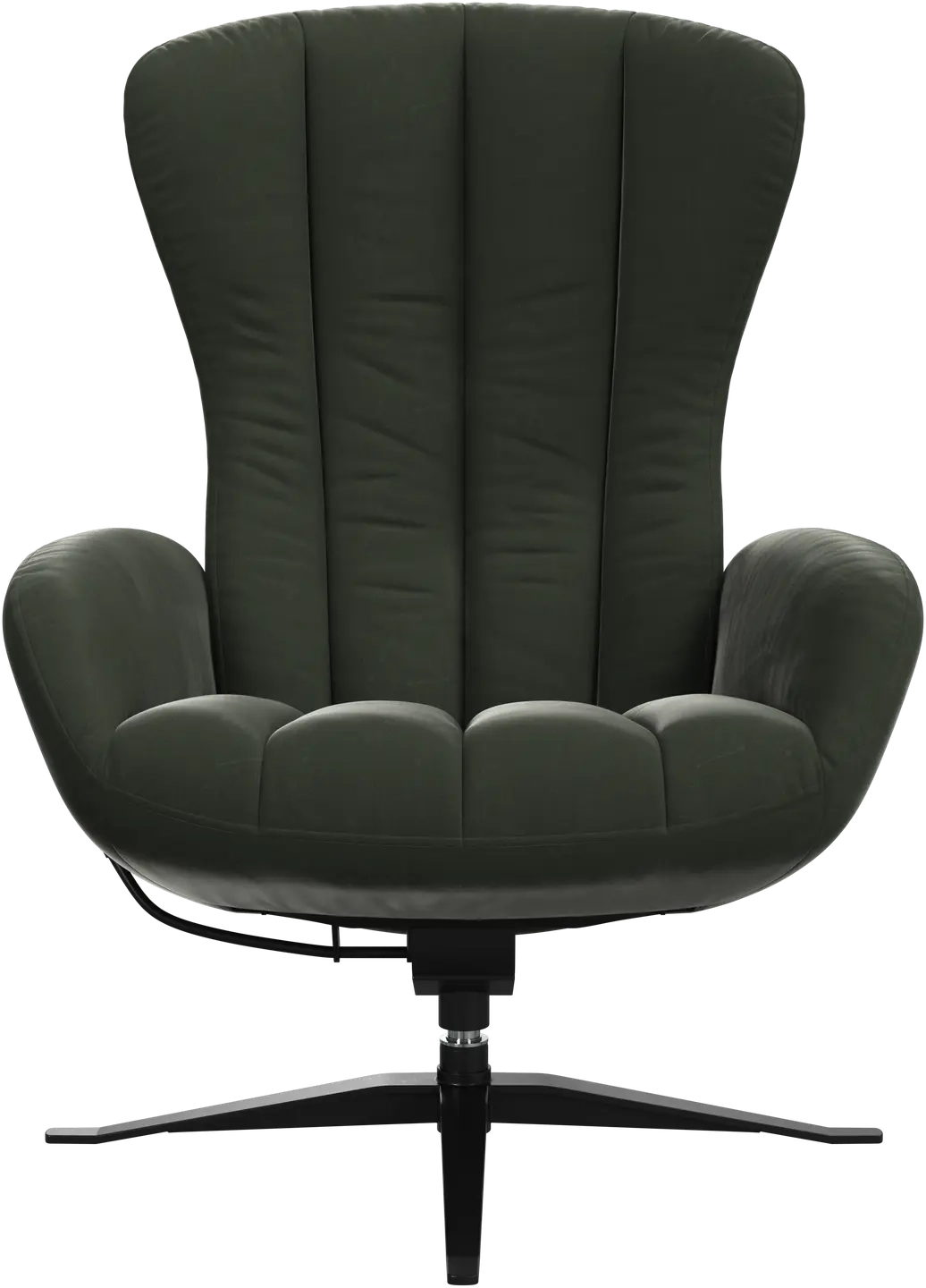 Lnestol + Skammel - Grnt stof