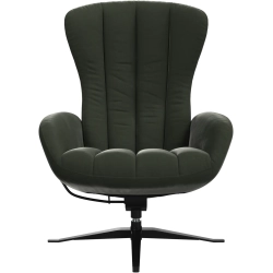 Lnestol + Skammel - Grnt stof