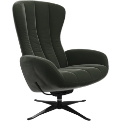 Lnestol + Skammel - Grnt stof