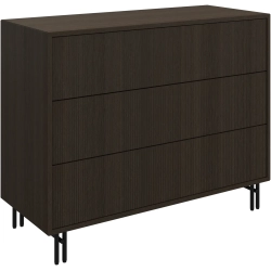 Kommode med 3 skuffer i m�rk eg