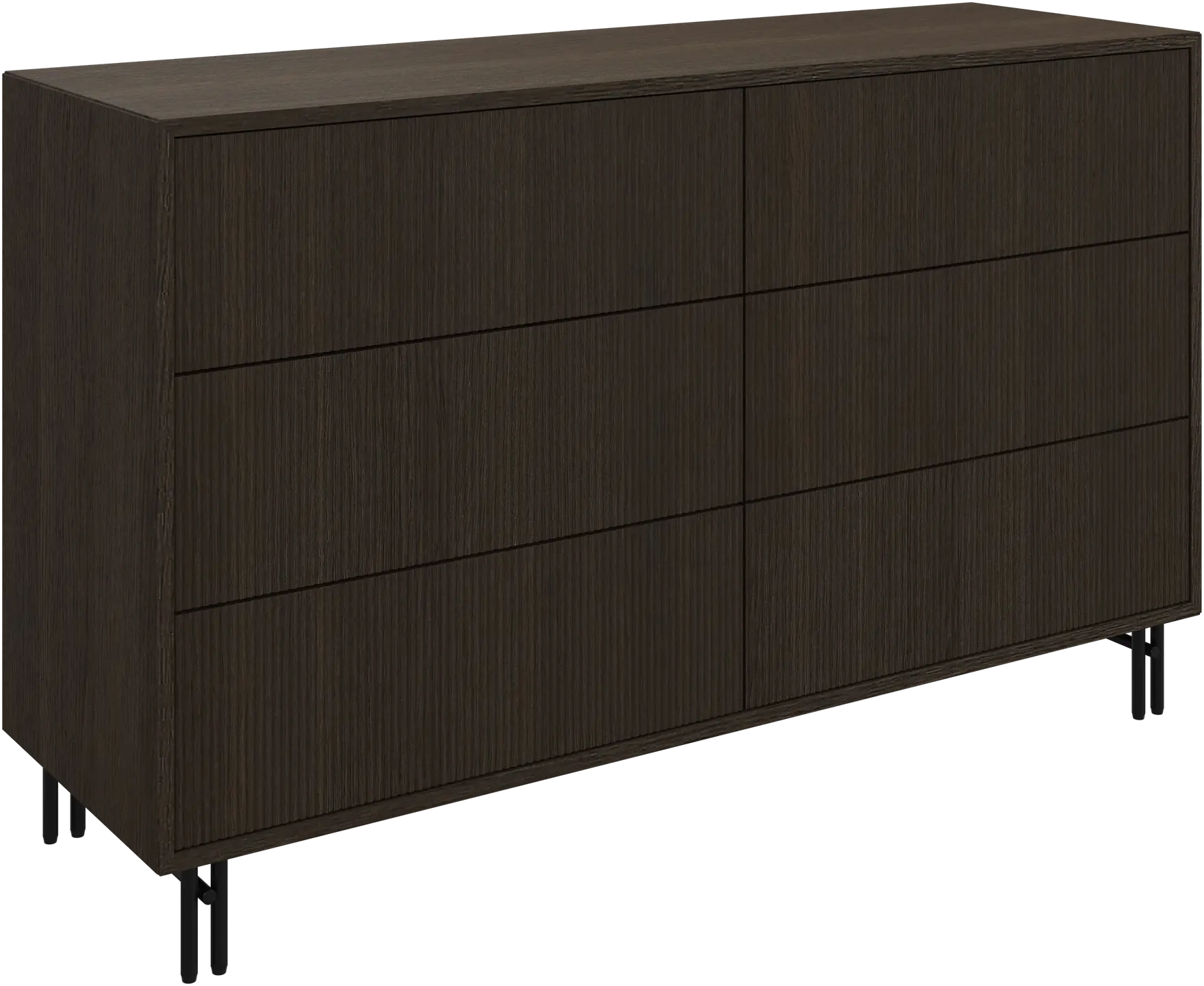 Dobbelt kommode med 6 skuffer i m�rk eg