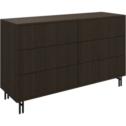 Dobbelt kommode med 6 skuffer i m�rk eg