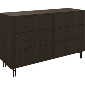 Dobbelt kommode med 6 skuffer i m�rk eg