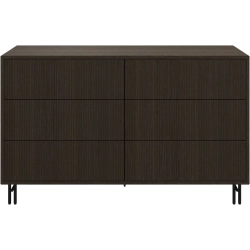 Dobbelt kommode med 6 skuffer i m�rk eg