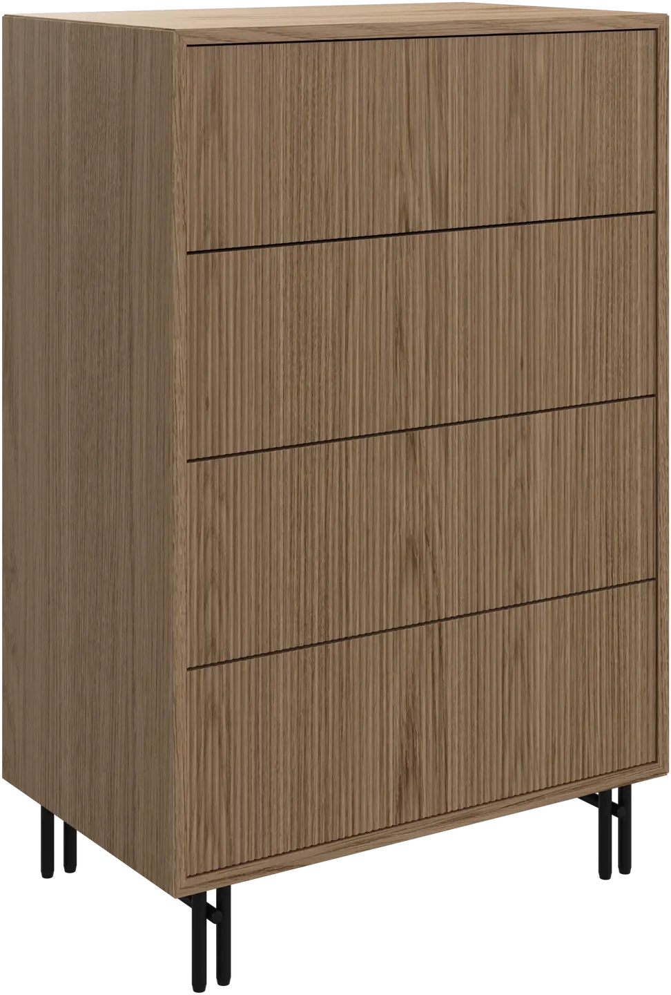 Kommode med 4 skuffer i eg