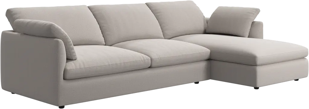 Sofa med chaiselong - Beige stof