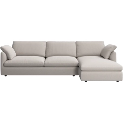 Sofa med chaiselong - Beige stof