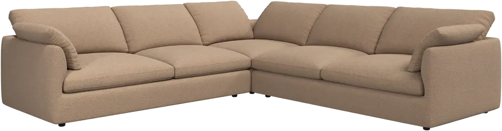 Hj�rnesofa - - Camelfarvet stof