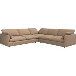 Hj�rnesofa - - Camelfarvet stof