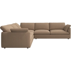 Hj�rnesofa - - Camelfarvet stof