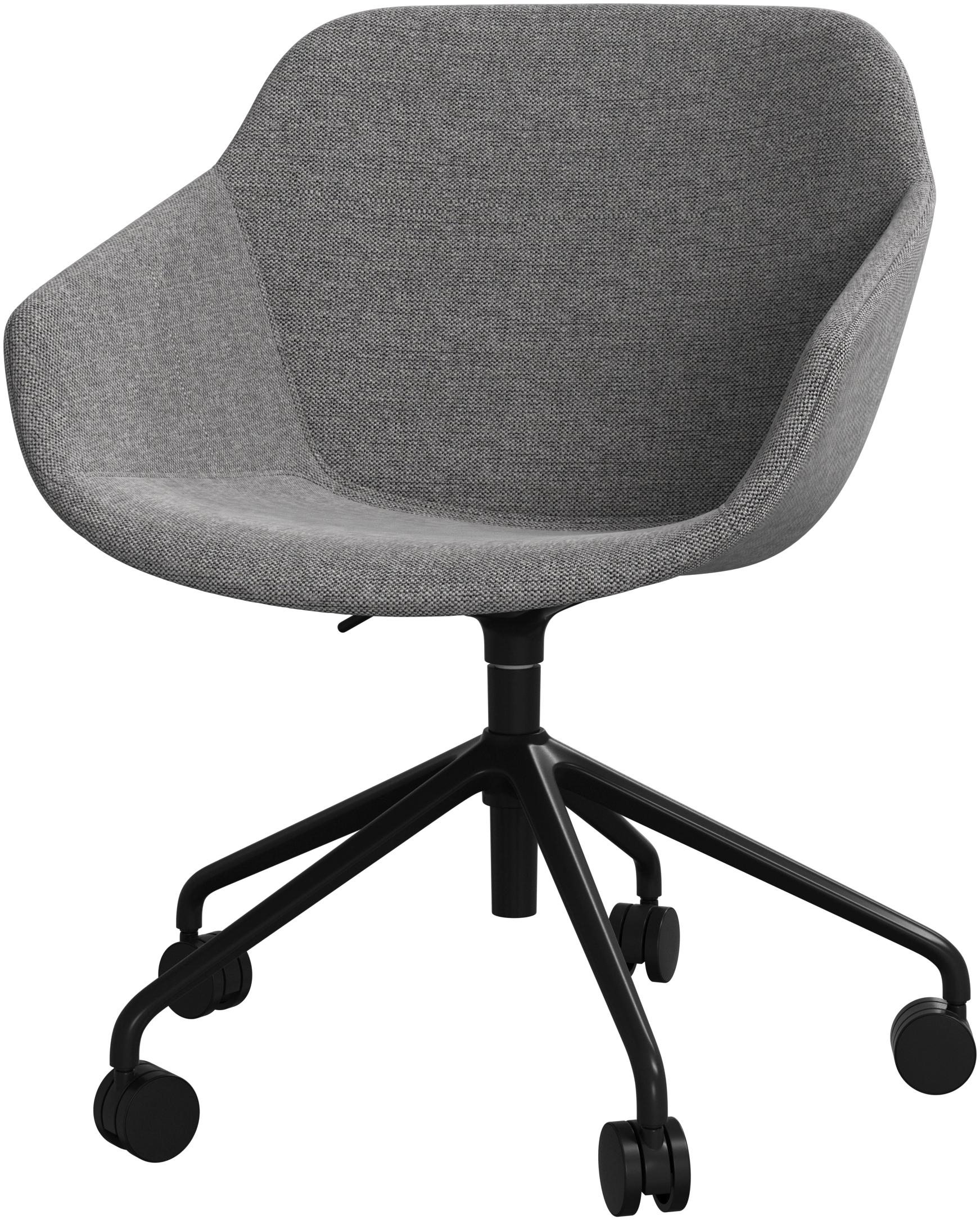 Kontorstol i gr�t stof