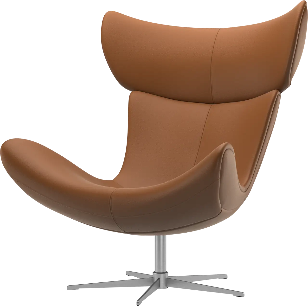 L�nestol i lys brun l�der