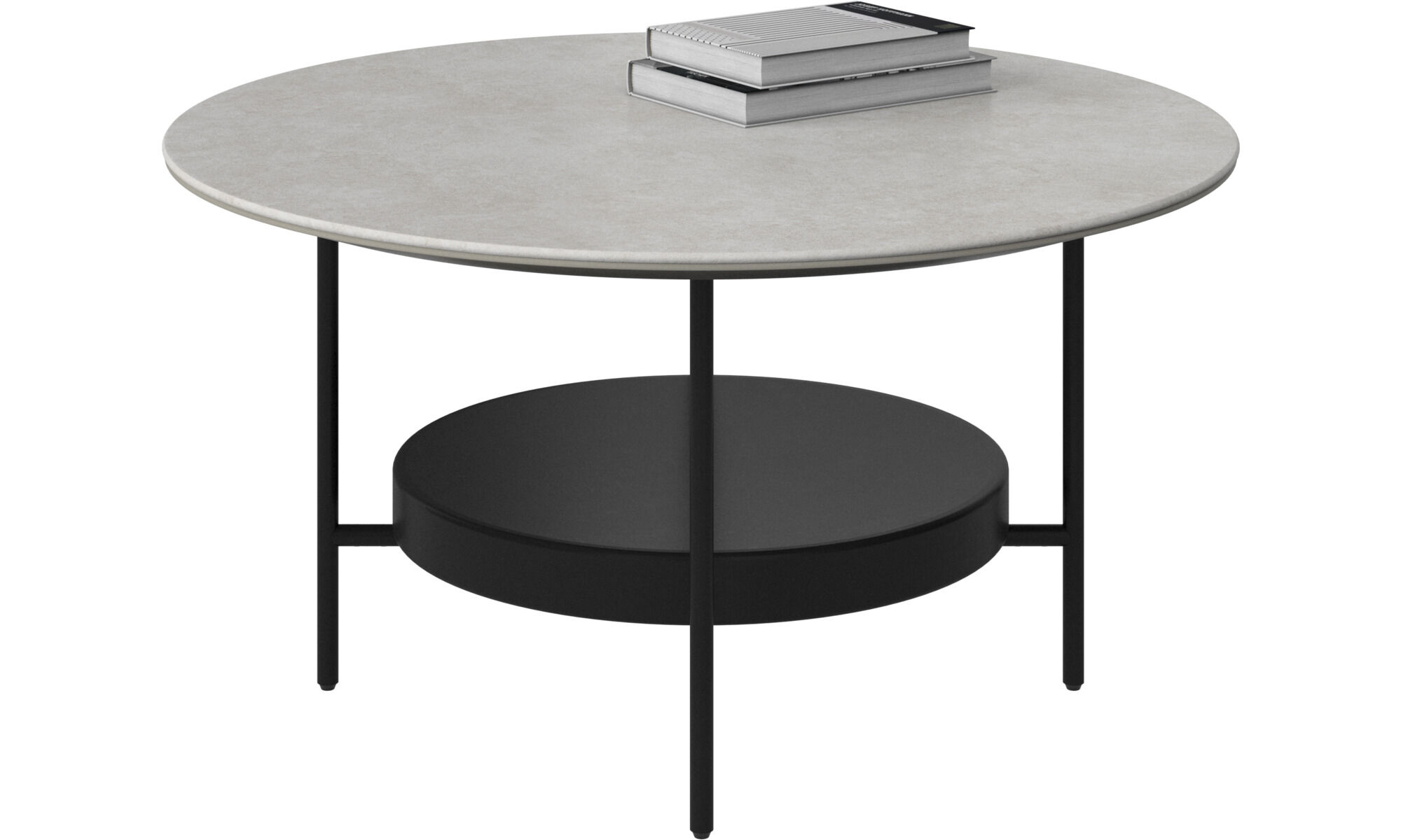 Sofabord - lys gr� keramik - �80 cm