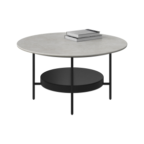 Sofabord - lys gr� keramik - �80 cm