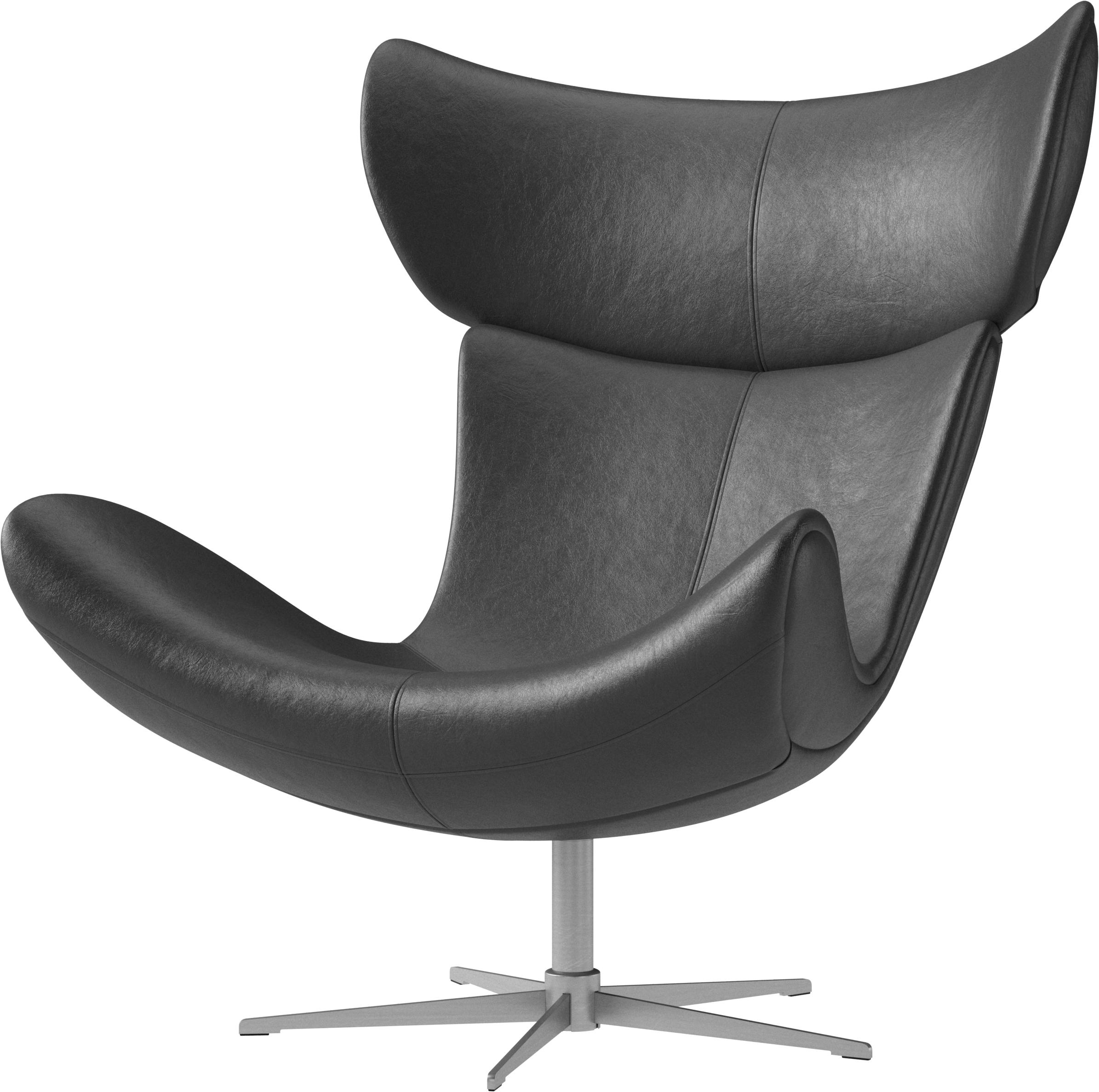 Lnestol + Skammel - Sort lder